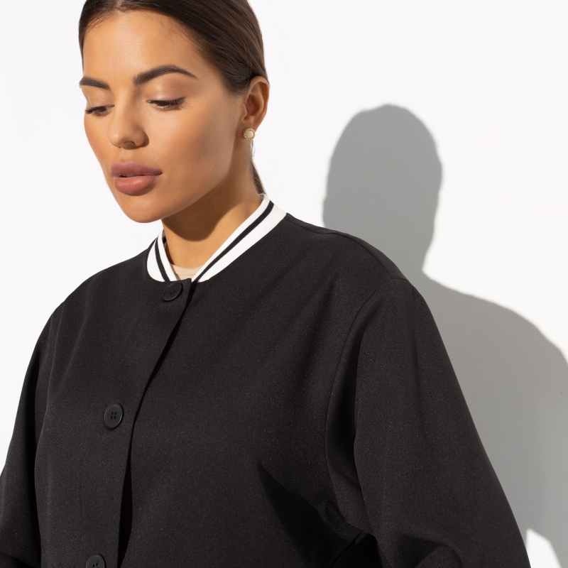 Бомбер Бунтарка (black). Состав: 60% п/э, 37% вискоза, 3% спандекс