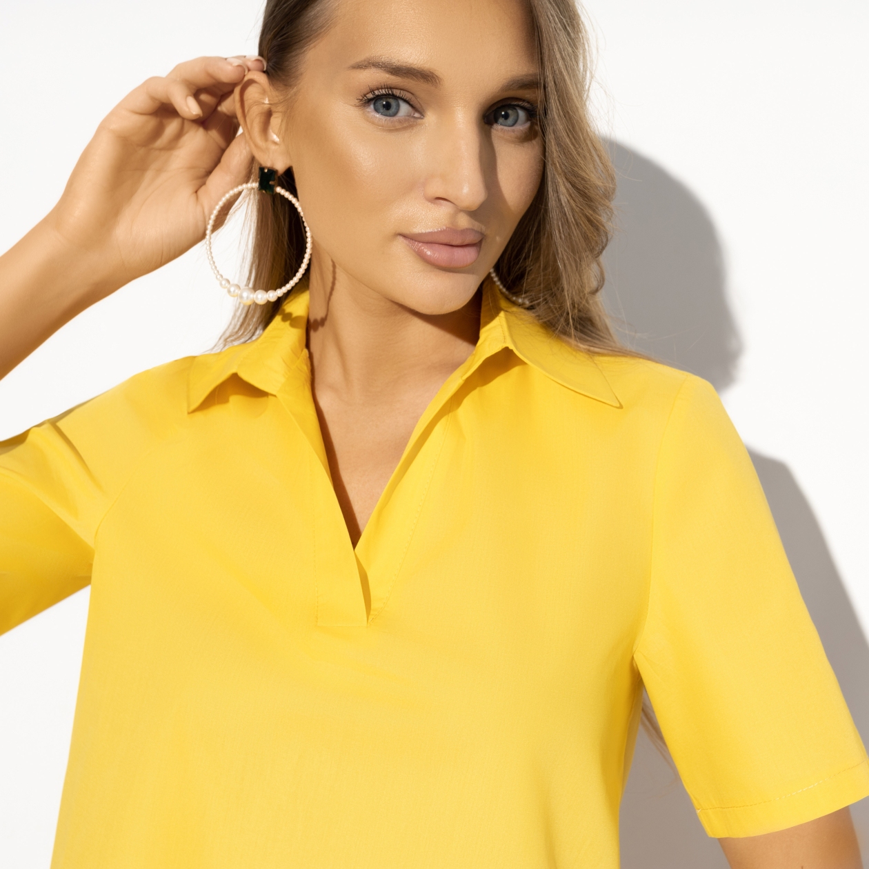 Блуза Элегантный замысел. Состав: 65% хлопок, 30% п/э, 5% эластан