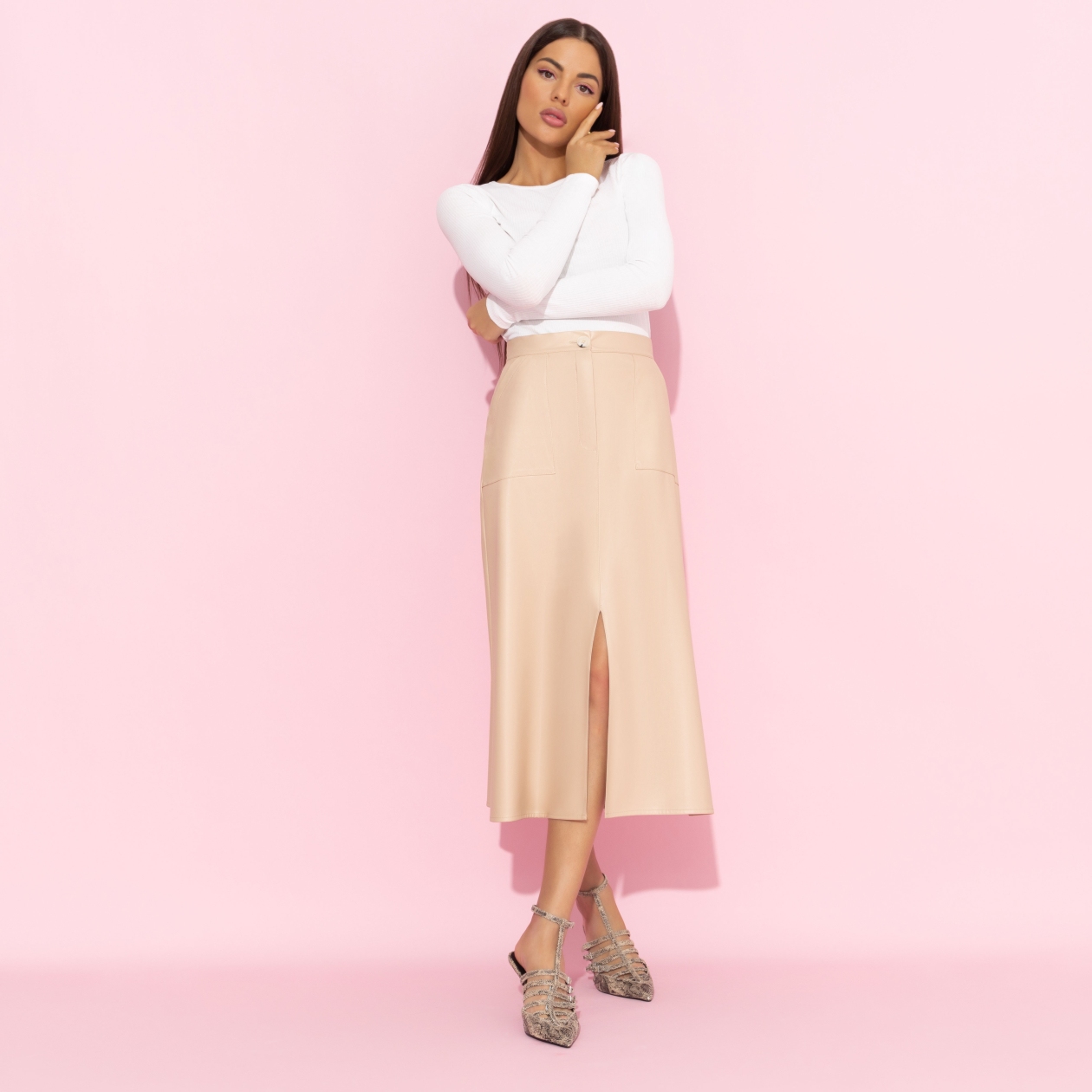 Откровенно шикарная (беж). Купить женский Юбка оптом от производителя.