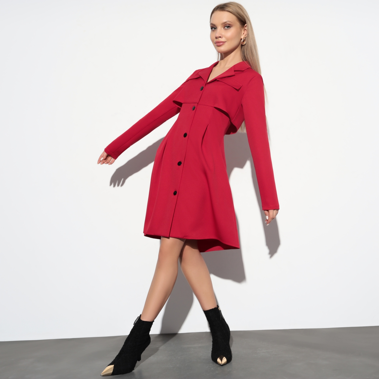 Платье Элегантная миссия (fiery red). Состав: 60% п/э, 37% вискоза, 3% спандекс