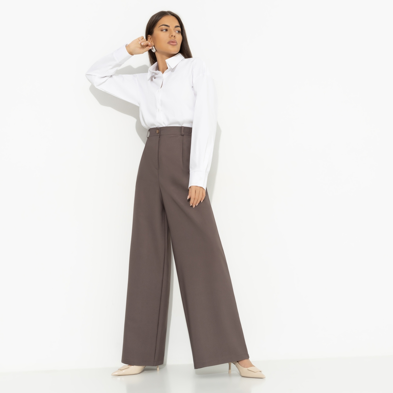 Брюки Легкой походкой (brown). Состав: 96% п/э, 4% эластан