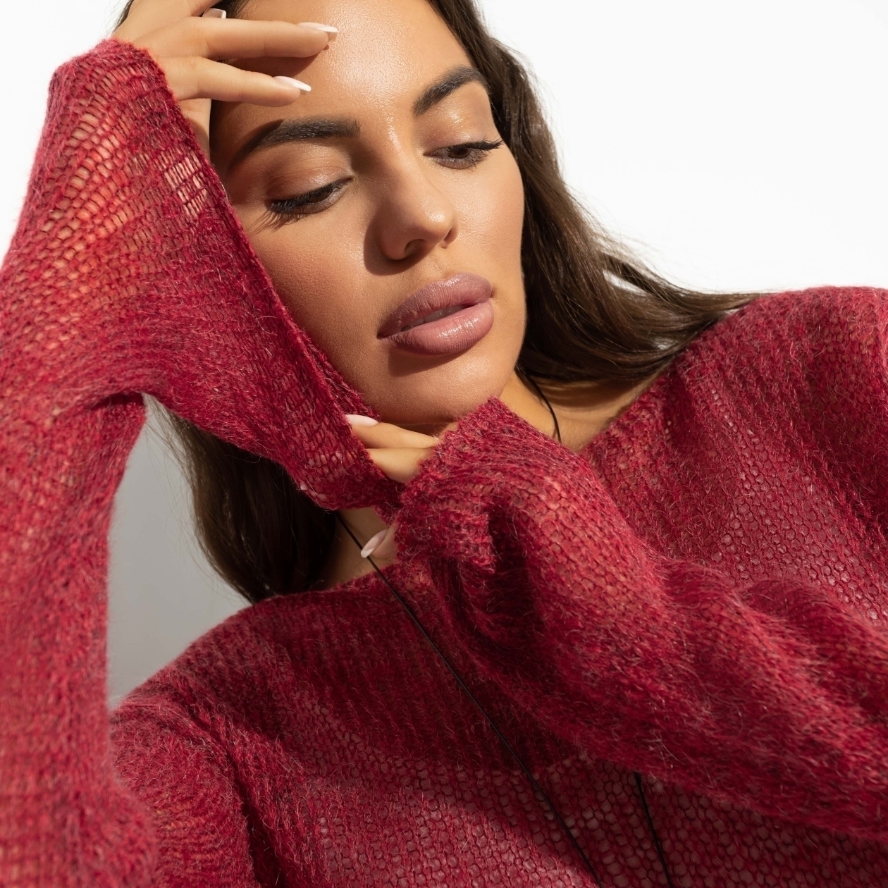 Туника Тонкая натура (scarlet). Состав: 60% акрил, 25% полиэстер, 15% пух коза