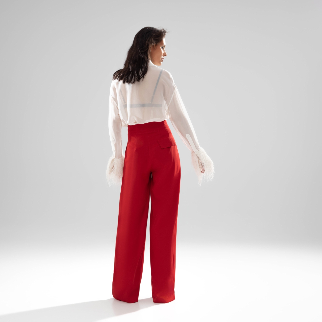 Брюки Lifestyle (рэд, с поясом). Состав: 60% полиэстер, 37% вискоза, 3% спандекс