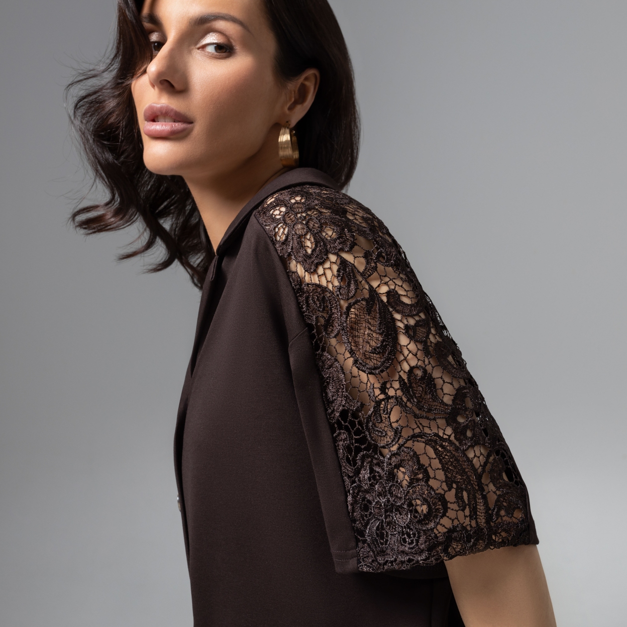 Стильное дежавю (горький шоколад). Состав: 65% п/э, 30% вискоза, 5% спандекс