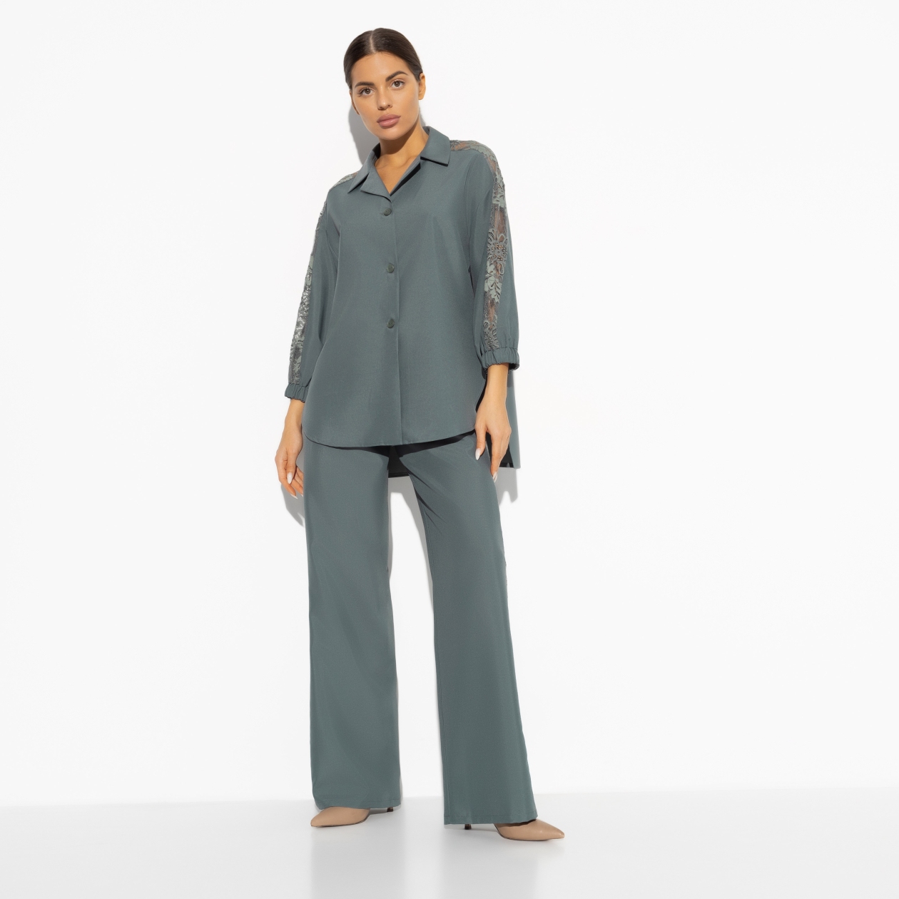 Брючный костюм Престижная номинация (шарм, 2 в 1, с поясом). Состав: 90% п/э, 10% хлопок