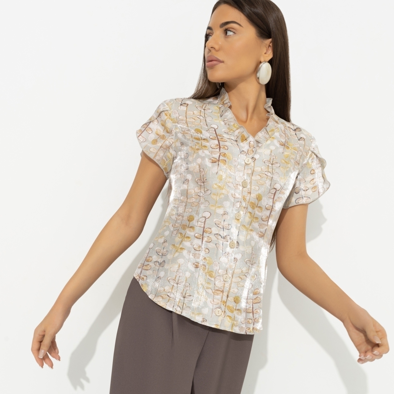 Блуза Лёгкий шик, тяжёлый эффект. Состав: 97% вискоза, 3% нейлон