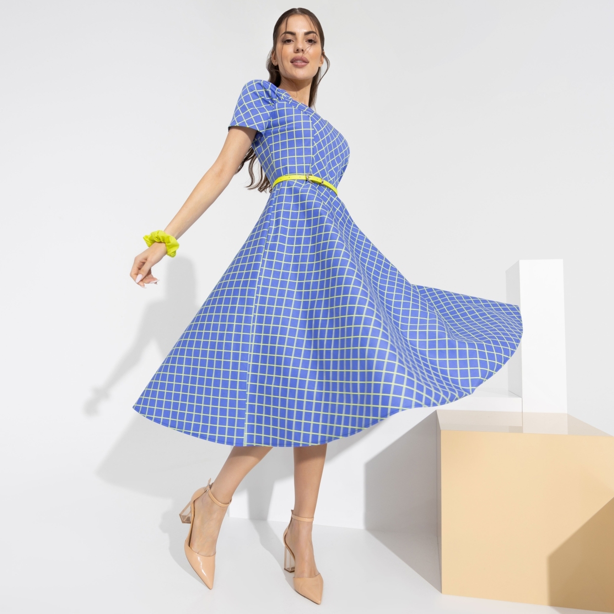 Платье Тонко чувствую (с ремешком). Состав: 50% хлопок, 45% п/э, 5% спандекс