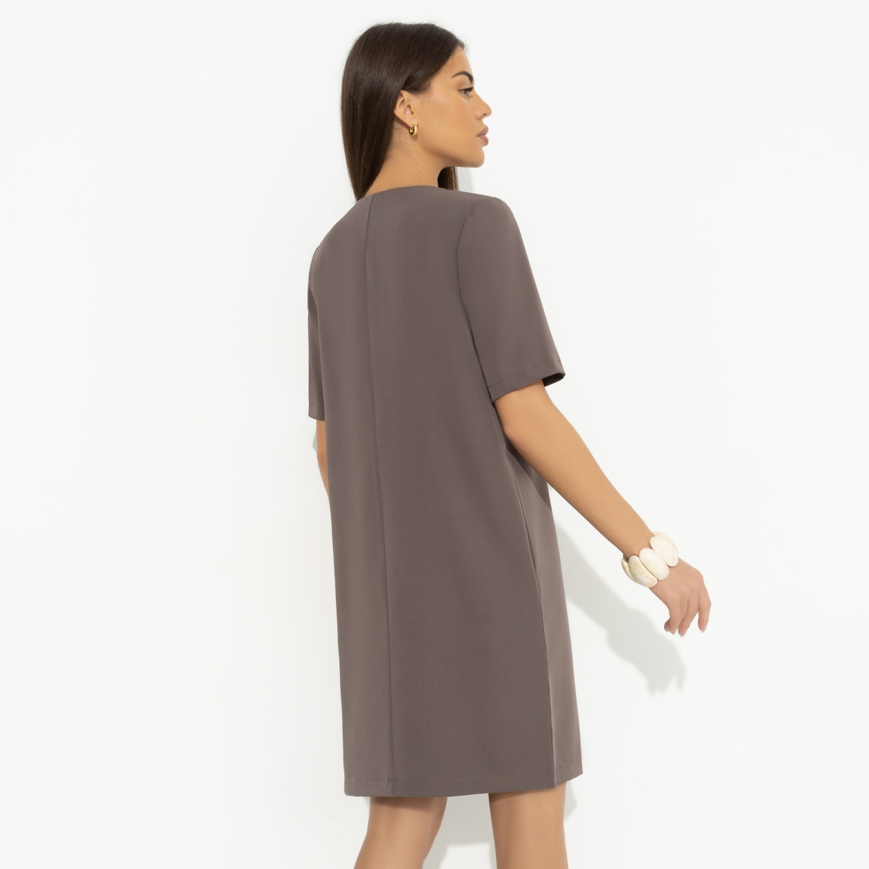 Платье Виртуальные будни (brown). Состав: 96% п/э, 4% эластан