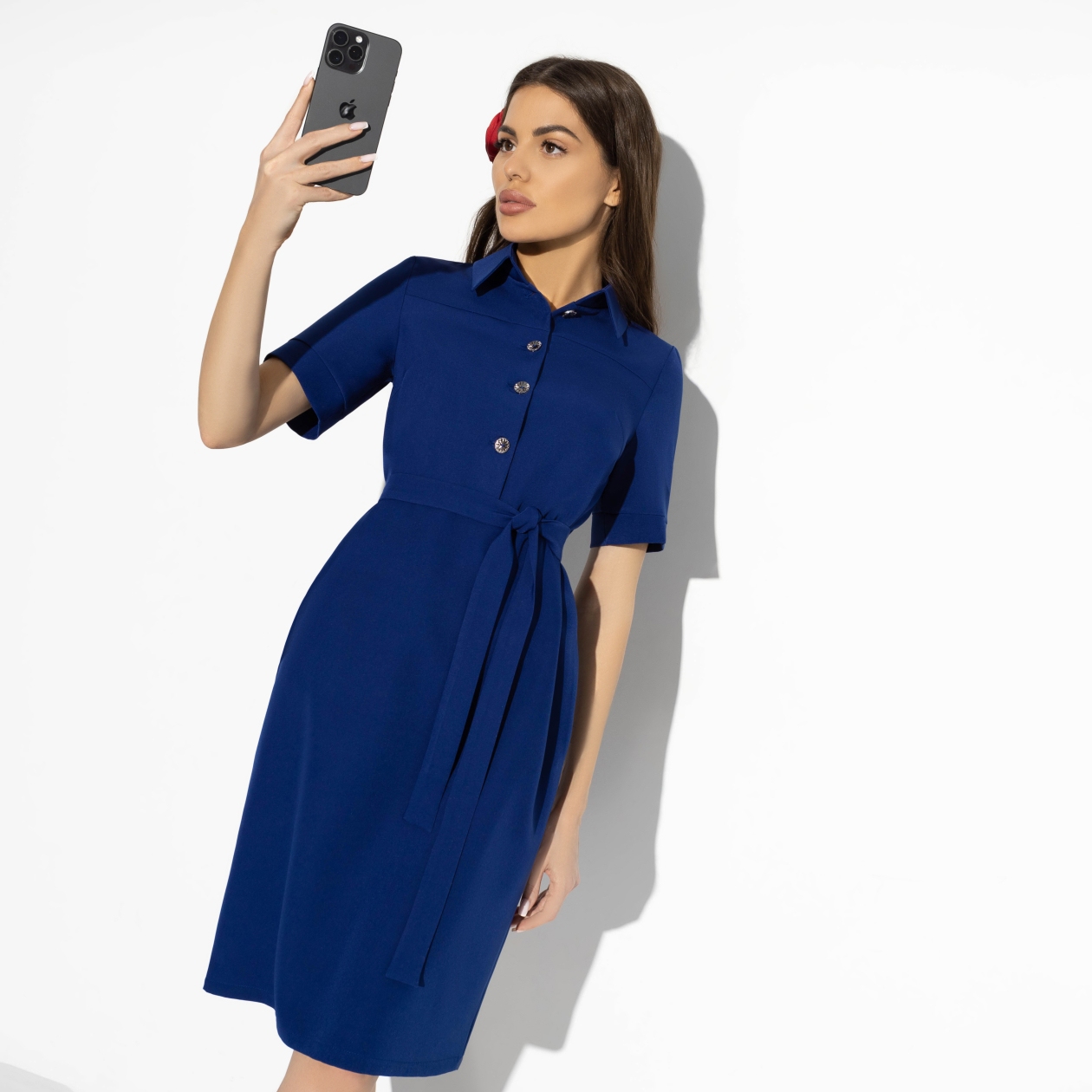 Платье Сказочно хороша (с поясом). Состав: 95% п/э, 5% эластан