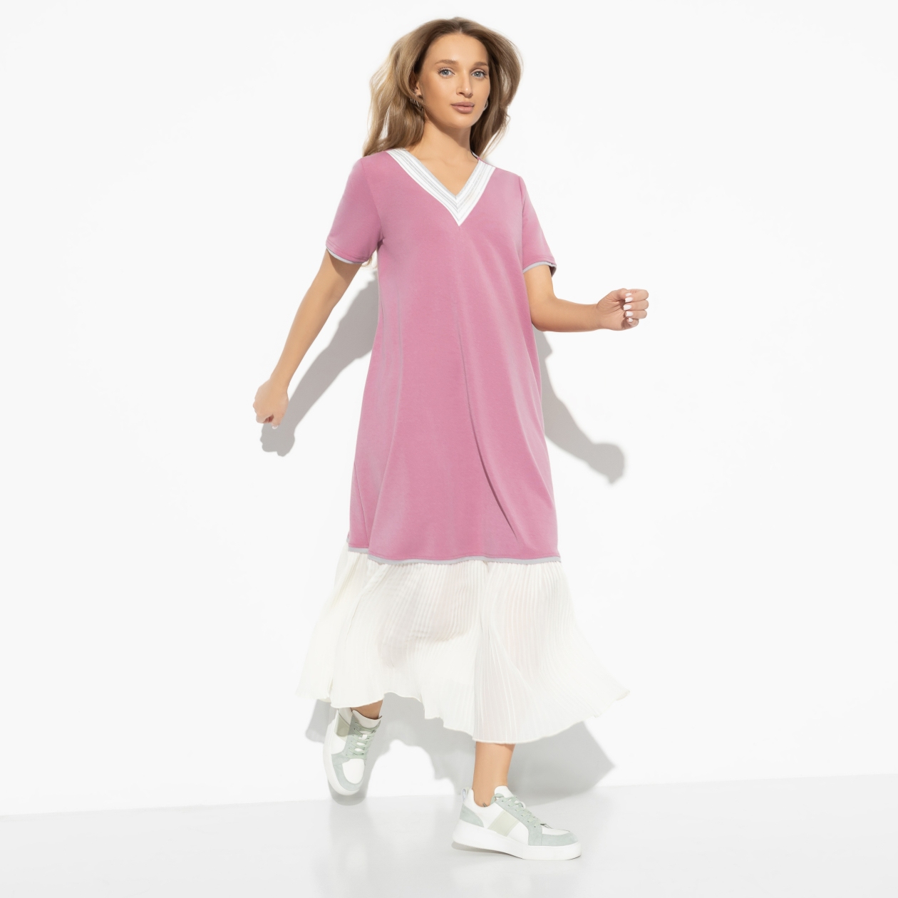 Платье Изнежена вниманием (rose). Состав: 65% п/э, 30% вискоза, 5% спандекс