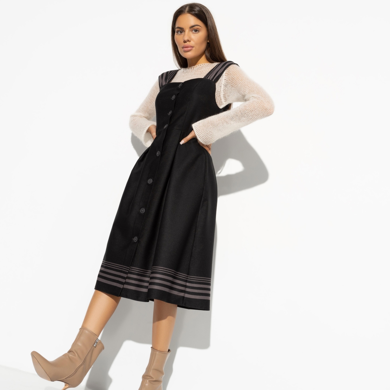 Сарафан В стиле Леди Ди (офис). Состав: 50% вискоза, 50% полиэстер