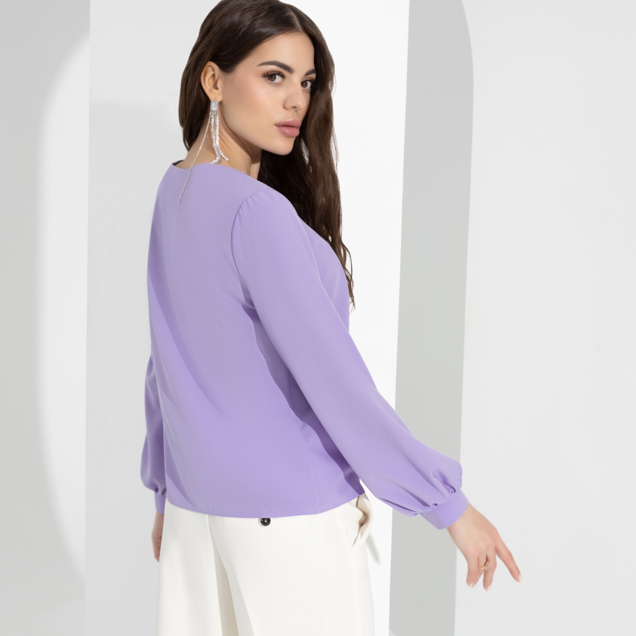 Блуза Способ очарования (sweet lilac). Состав: 95% п/э, 5% эластан