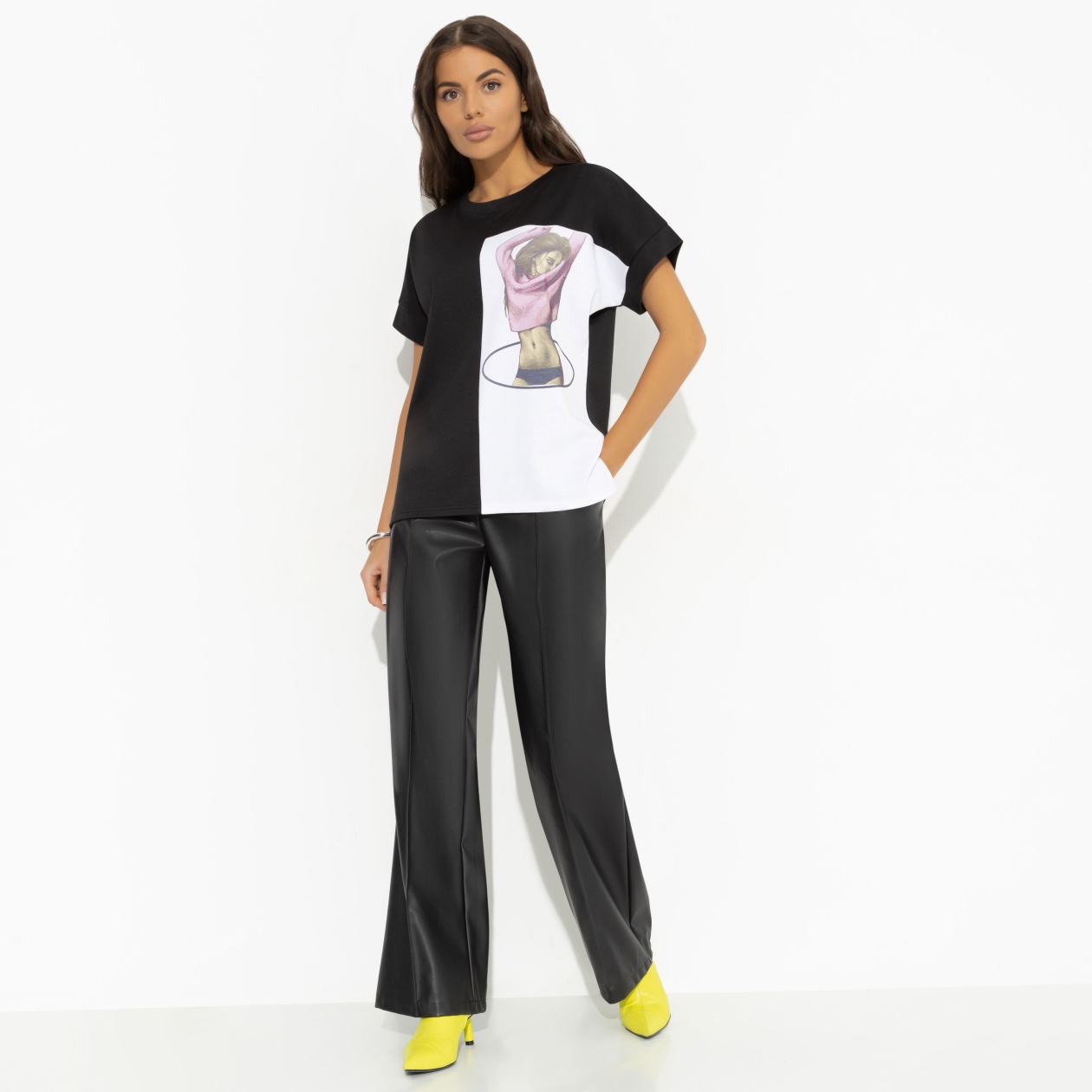 Футболка Ты в деле (black). Состав: 65% п/э, 30% вискоза, 5% стрейч