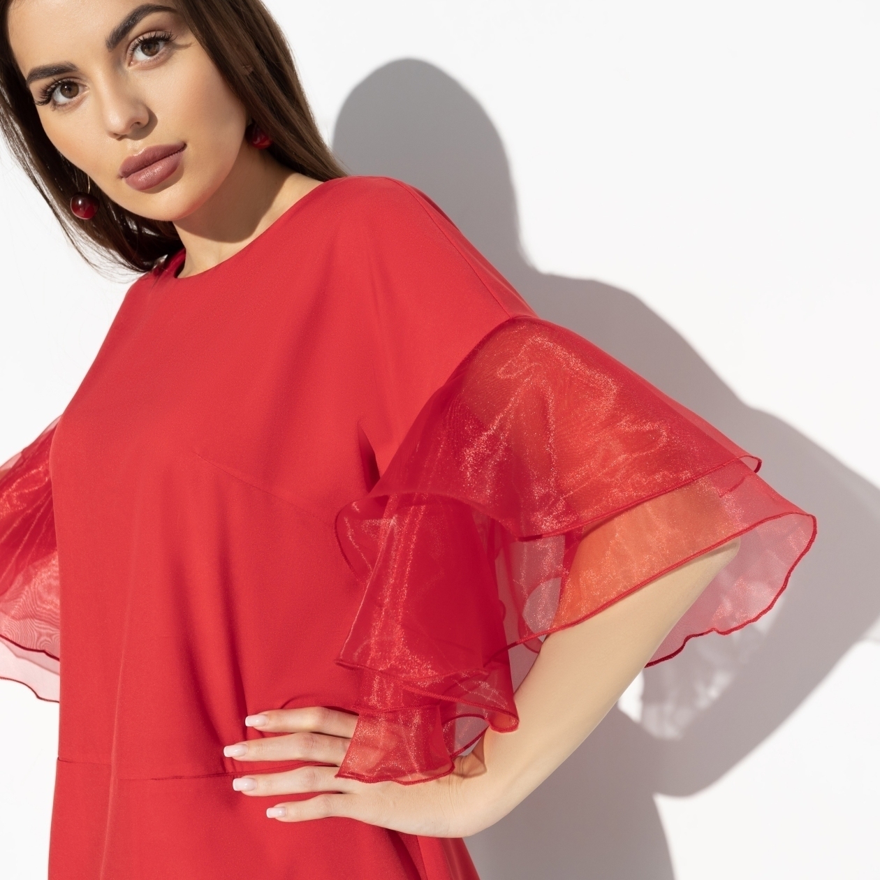 Блуза Кокетка в образе (red star). Состав: 95% п/э, 5% эластан