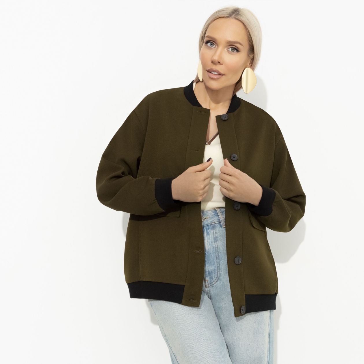 Бомбер Бунтарка (green). Состав: 60% полиэстер, 37% вискоза, 3% спандекс