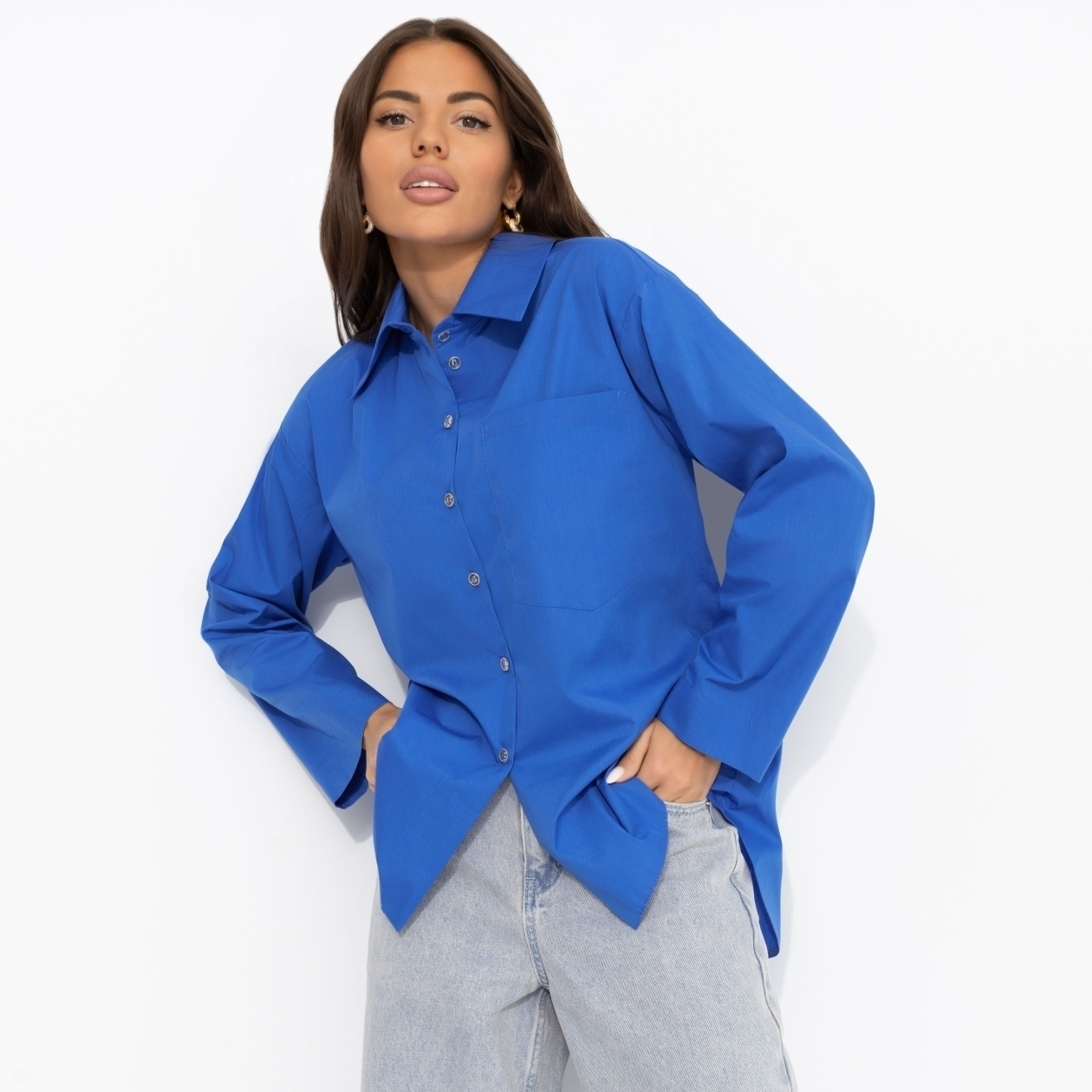 Создала себя сама (синяя). Состав: 65% п/э, 30% вискоза, 5% эластан