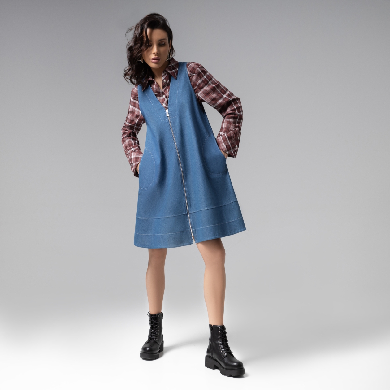 Сарафан Джинсовое настроение. Состав: 80% хлопок, 15% п/э, 5% спандекс