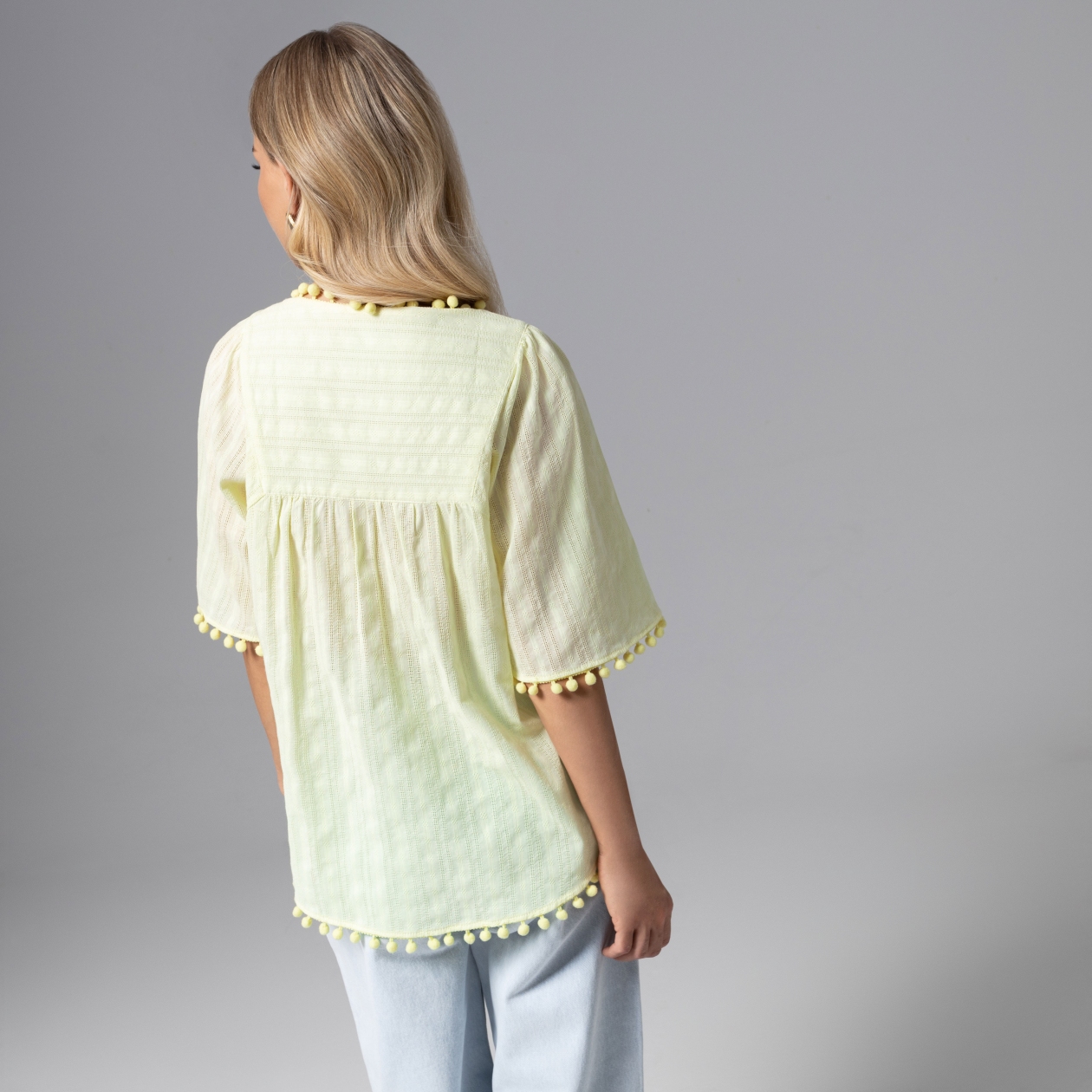 Блуза Летний фольклор (желтая). Состав: 100% хлопок