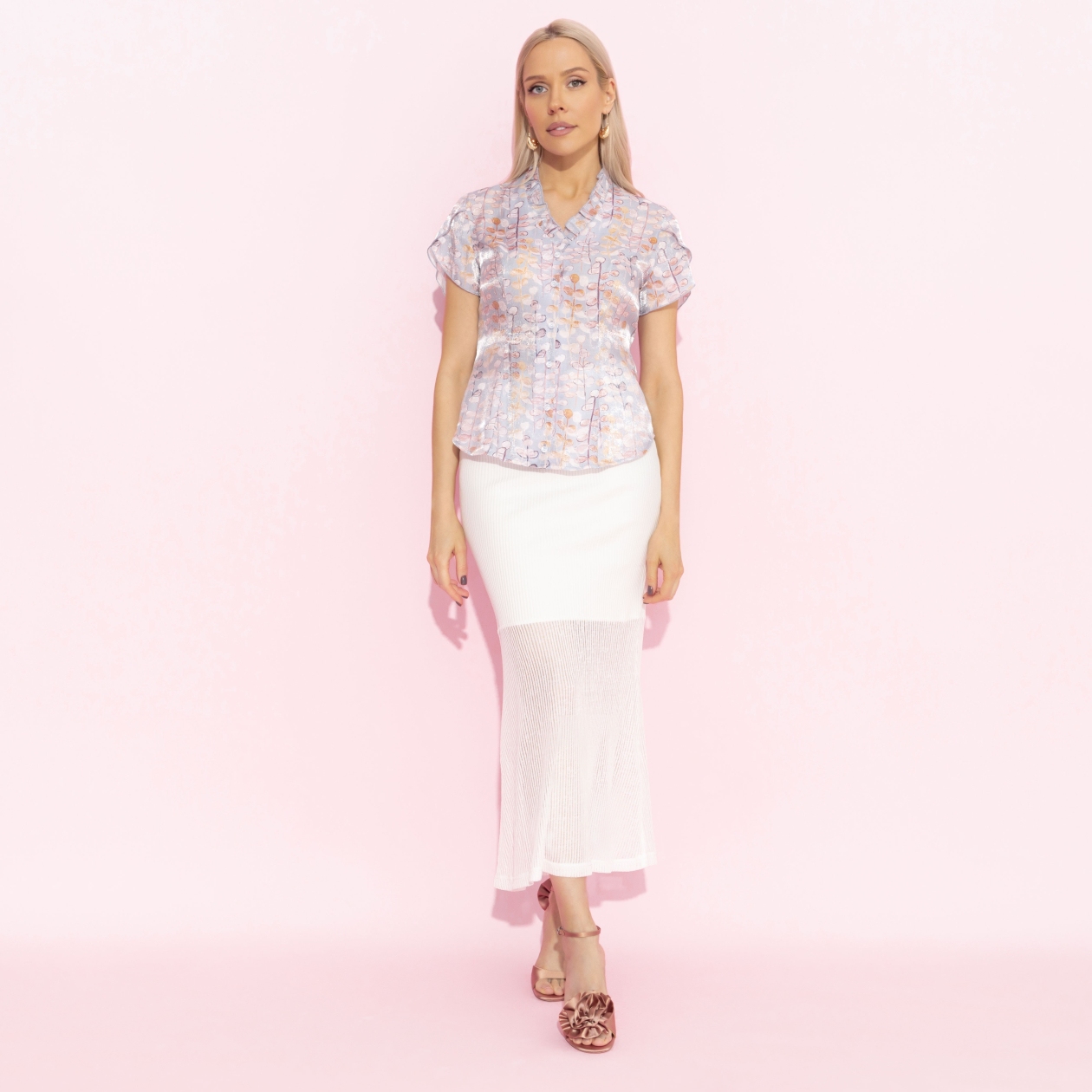 Блуза Лёгкий шик, тяжёлый эффект (голубая). Состав: 97% вискоза, 3% нейлон