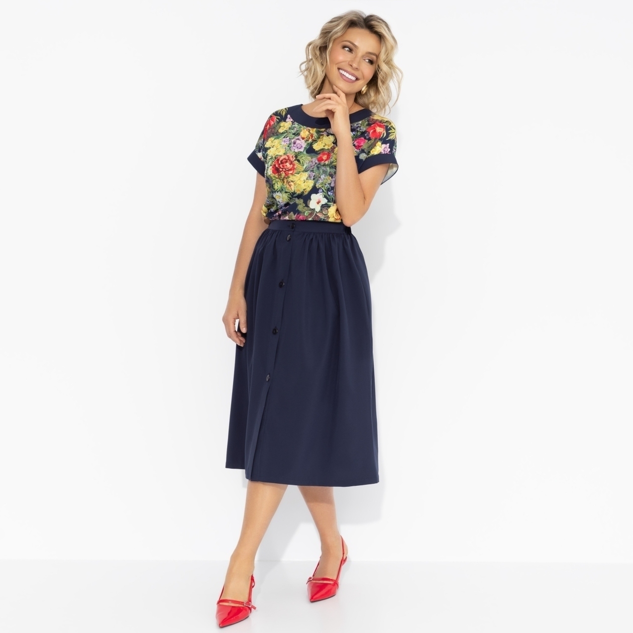 Комплект с юбкой Молодая и привлекательная (2 в 1, floral). Состав: 95% п/а, 5% эластан