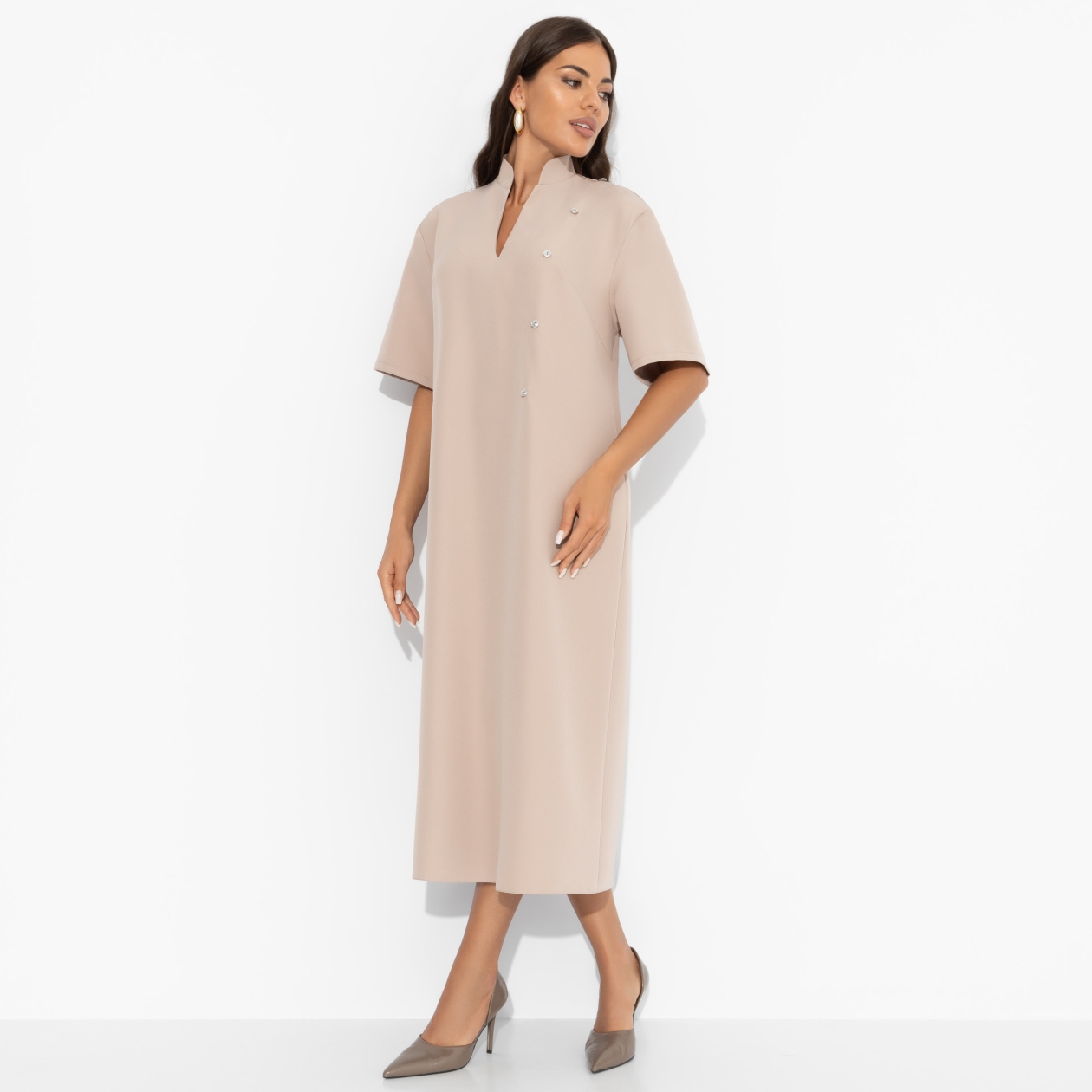 Платье Сияние глянца (nude). Состав: 95% п/э, 5% эластан