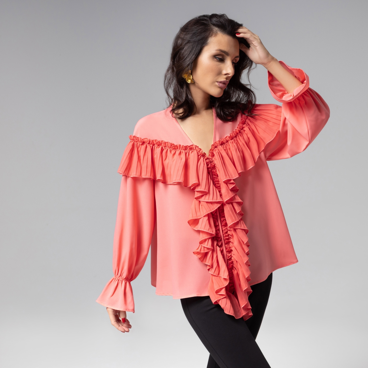 Блуза Чистый Vogue (salmon). Состав: 95% п/э, 5% спандекс