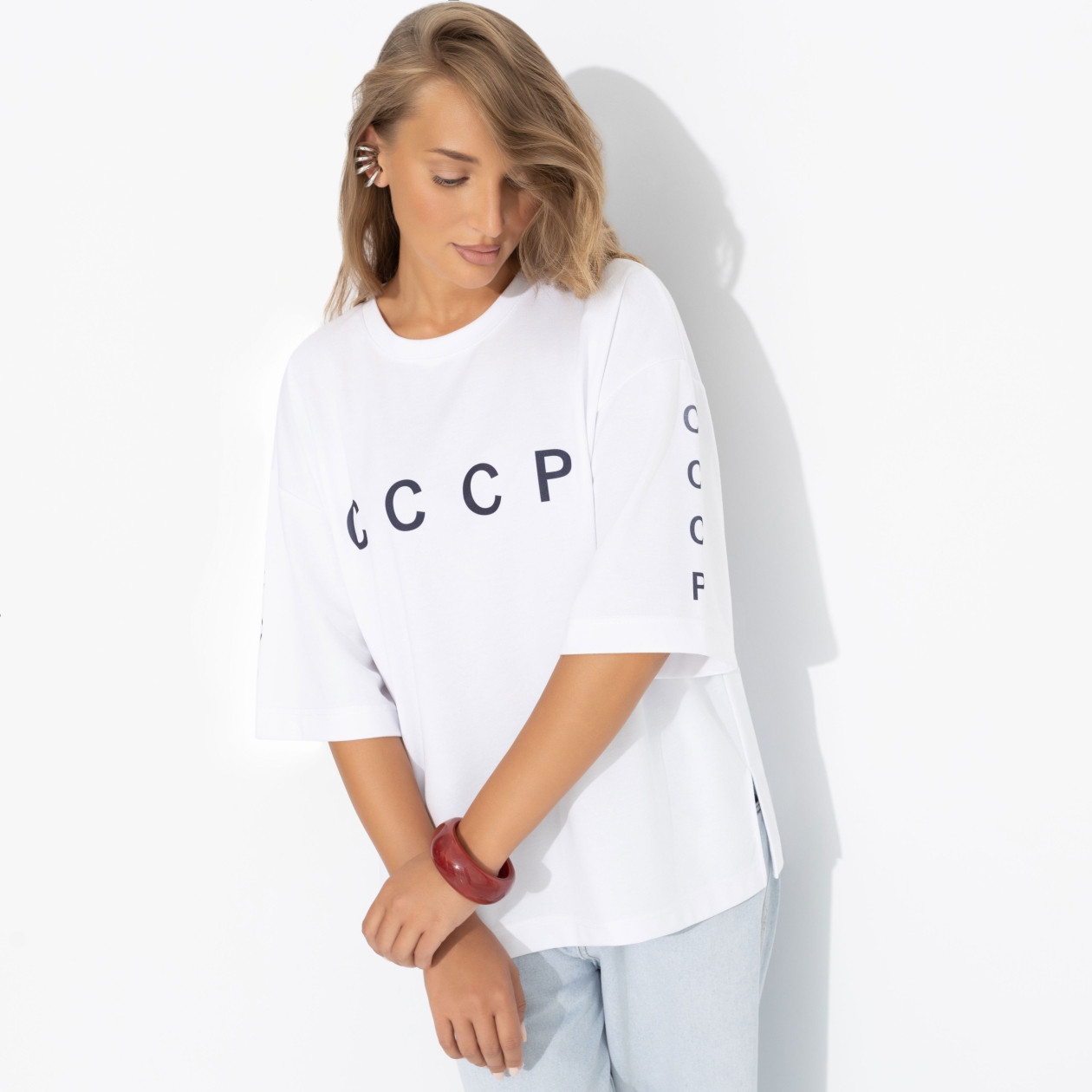 Футболка Мода-мания (СССР). Состав: 65% п/э, 30% вискоза, 5% стрейч