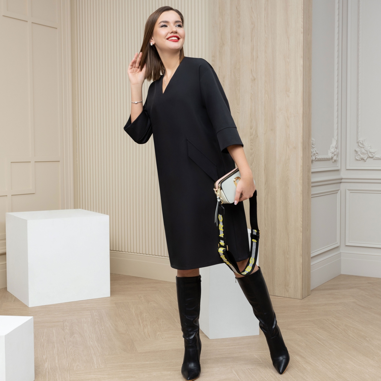 Платье Сладкий ноябрь (black). Состав: 95% п/э, 5% эластан