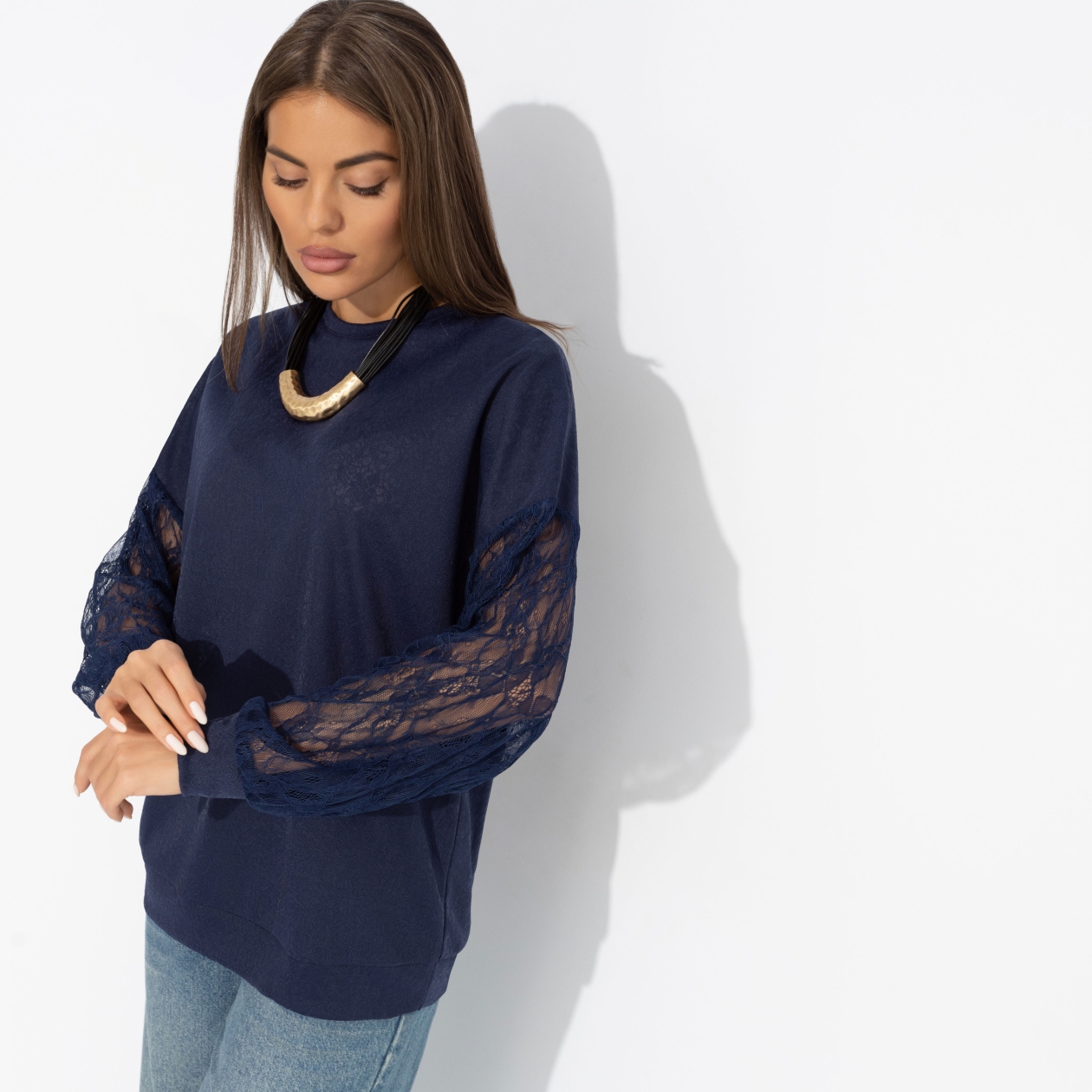 Роскошь без пафоса (синий). Состав: 65% п/э, 30% вискоза, 5% спандекс