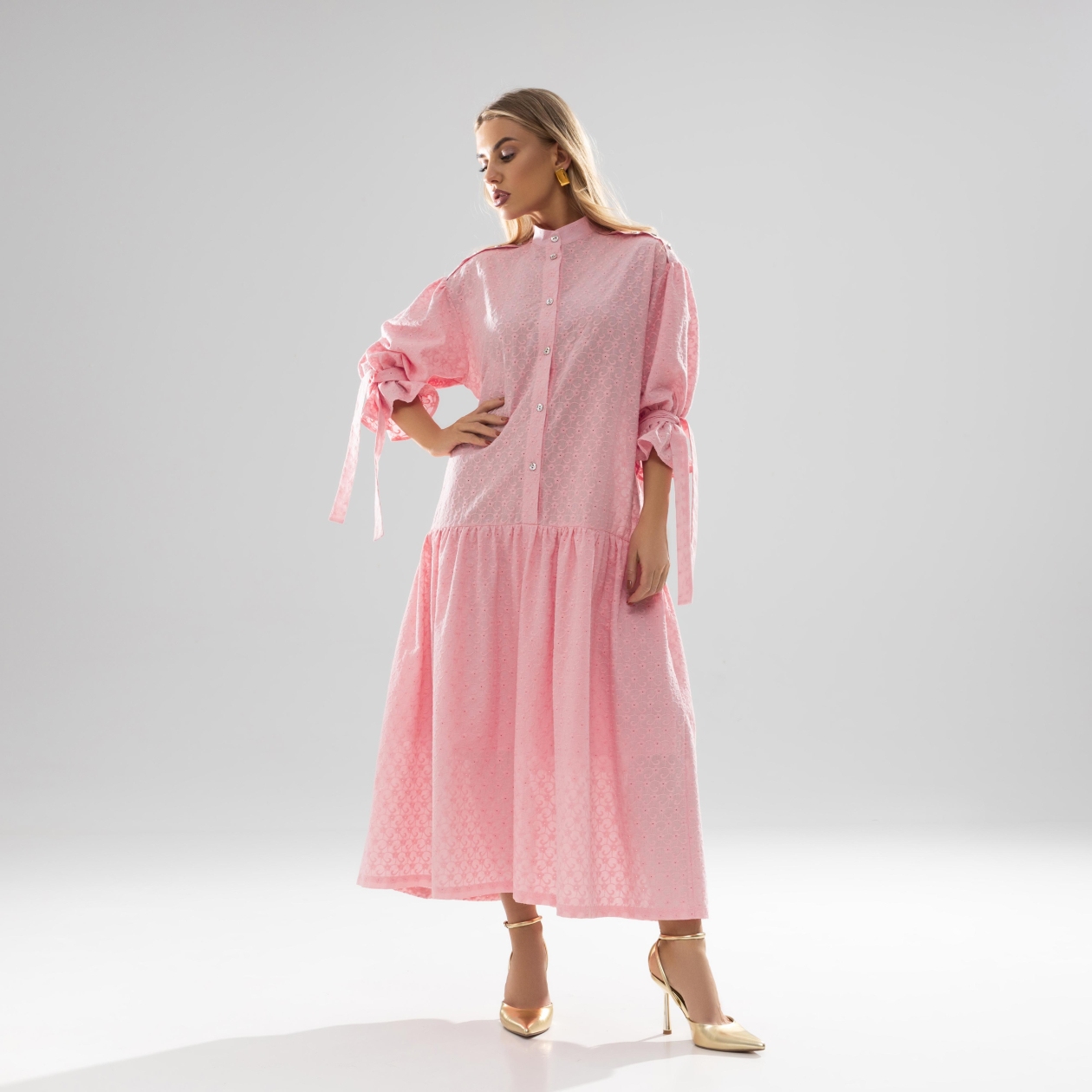 Платье Приглашённая звезда (с поясом). Состав: 90% хлопок, 9% полиэстер, 1% спандекс