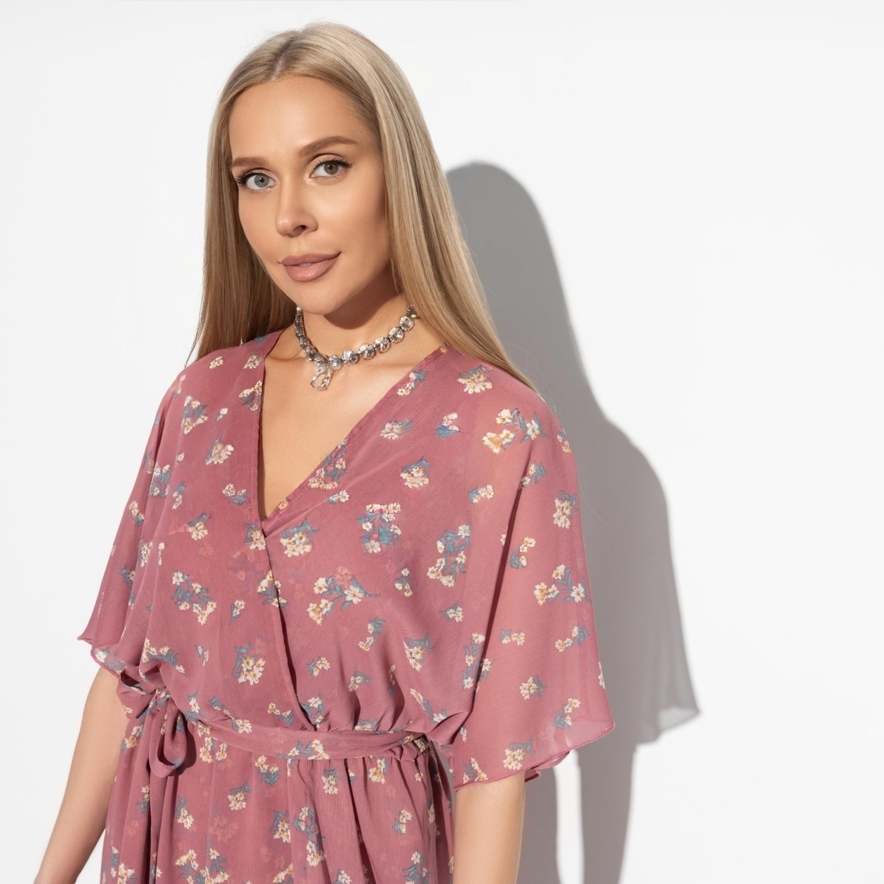 Платье Цветущая сказка (с поясом). Состав: 100% п/э