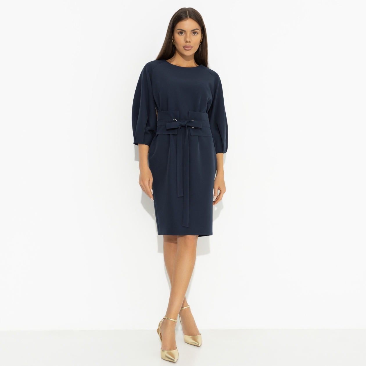 Платье Интересный подход (синий). Состав: 95% полиэстер, 5% эластан