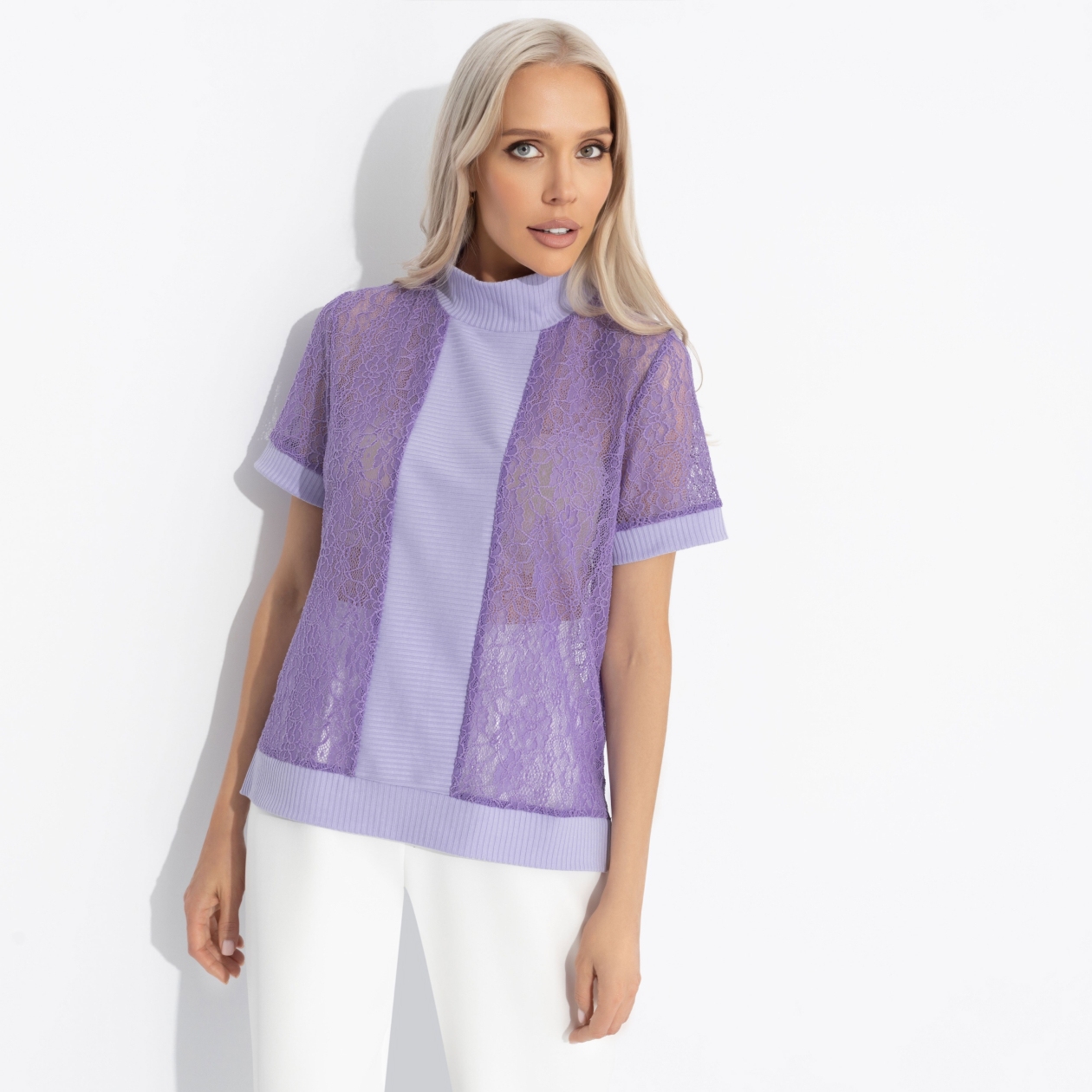 Футболка Фирменное приветствие (сиреневый). Состав: 95% п/э, 5% спандекс