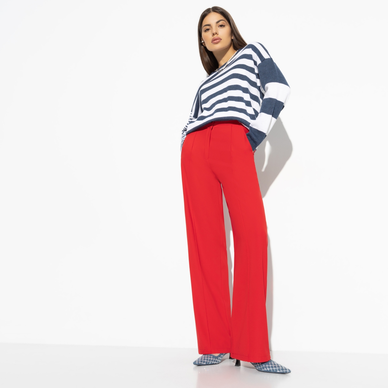 Брюки Модный захват (red). Состав: 72% п/э, 22% вискоза, 6% спандекс