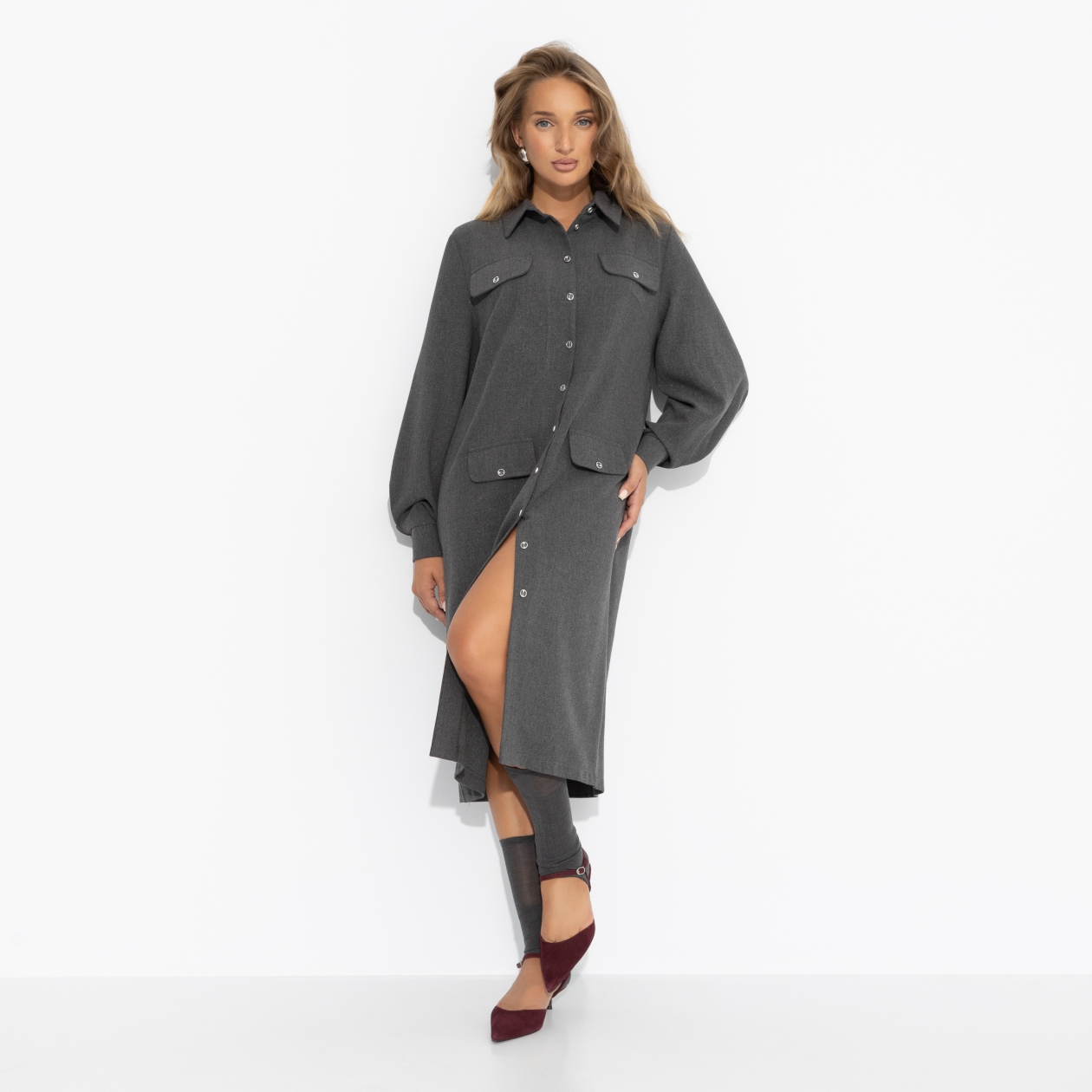 Платье-рубашка Голос из будущего (new). Состав: 65% п/э, 30% вискоза, 5% эластан