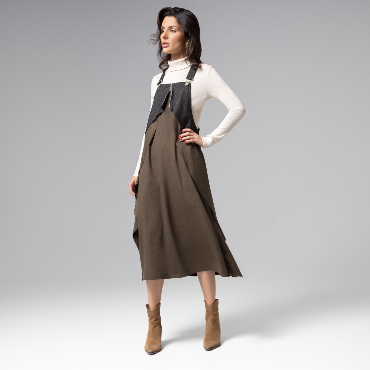 Сарафан Ушла красиво (dark green). Состав: 95% п/э, 5% спандекс