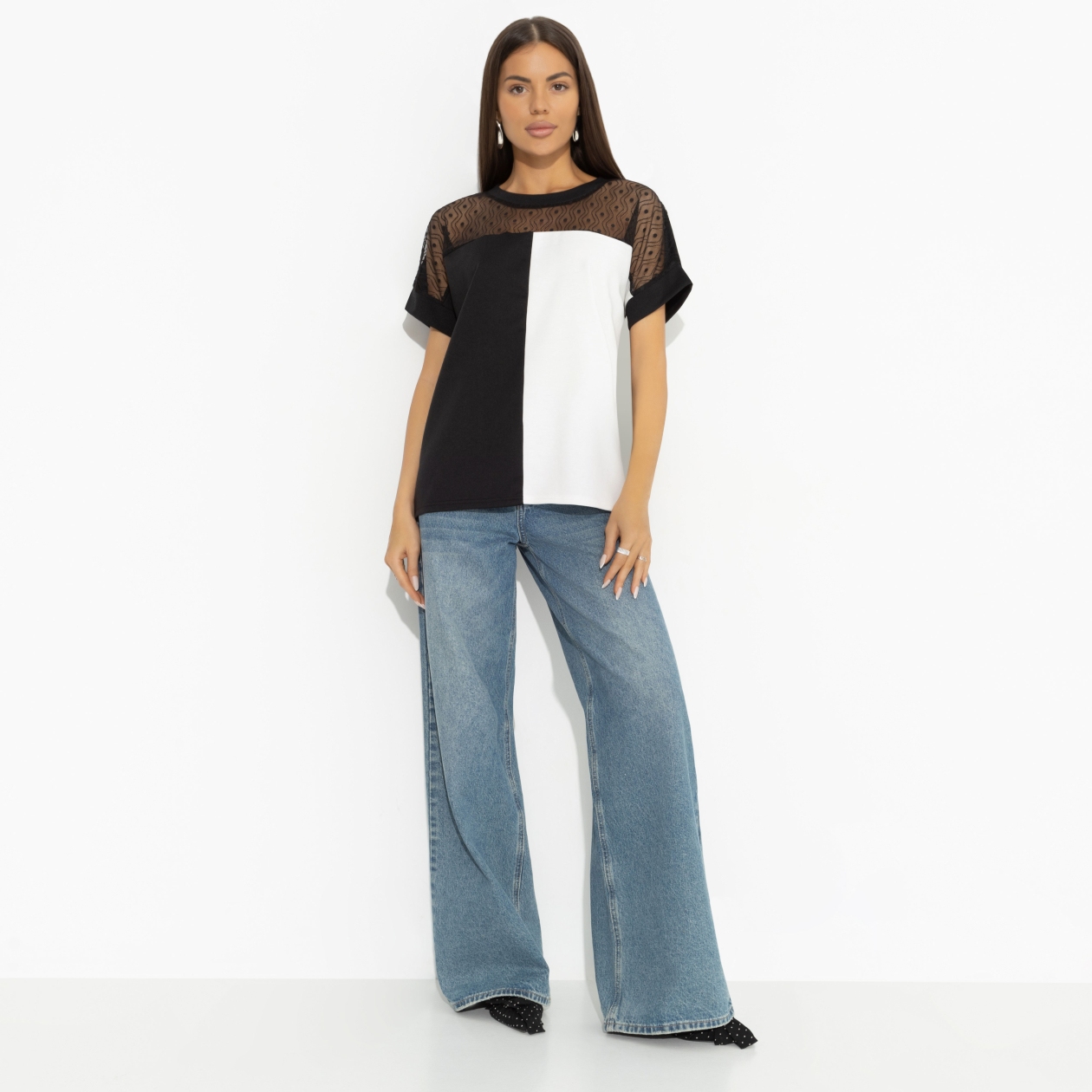 Футболка Ты в деле (exquisite). Состав: 65% п/э, 30% вискоза, 5% стрейч