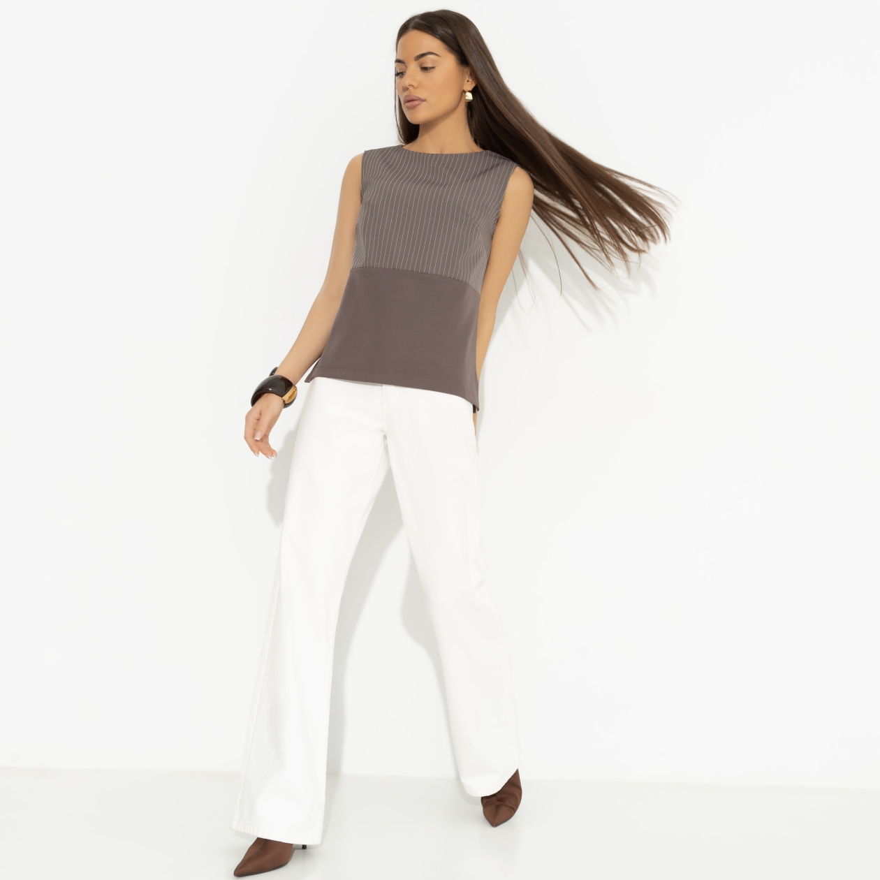 Блуза Кейт Мосс отдыхает (brown). Состав: 96% п/э, 4% эластан