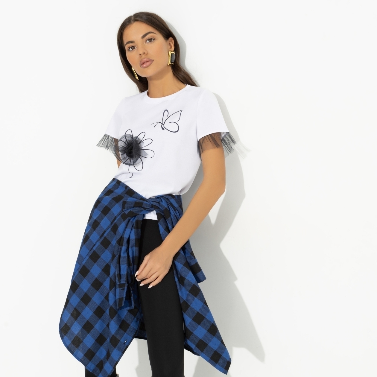 Футболка Прекрасна и непредсказуема. Состав: 65% п/э, 30% вискоза, 5% стрейч