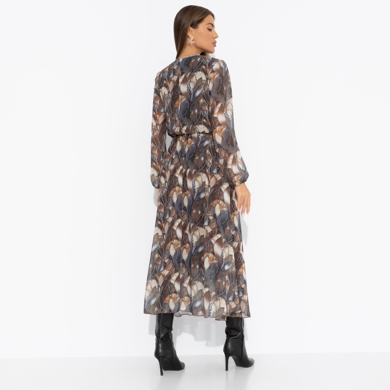 Платье Летящие мгновения (brown). Состав: 100% п/э