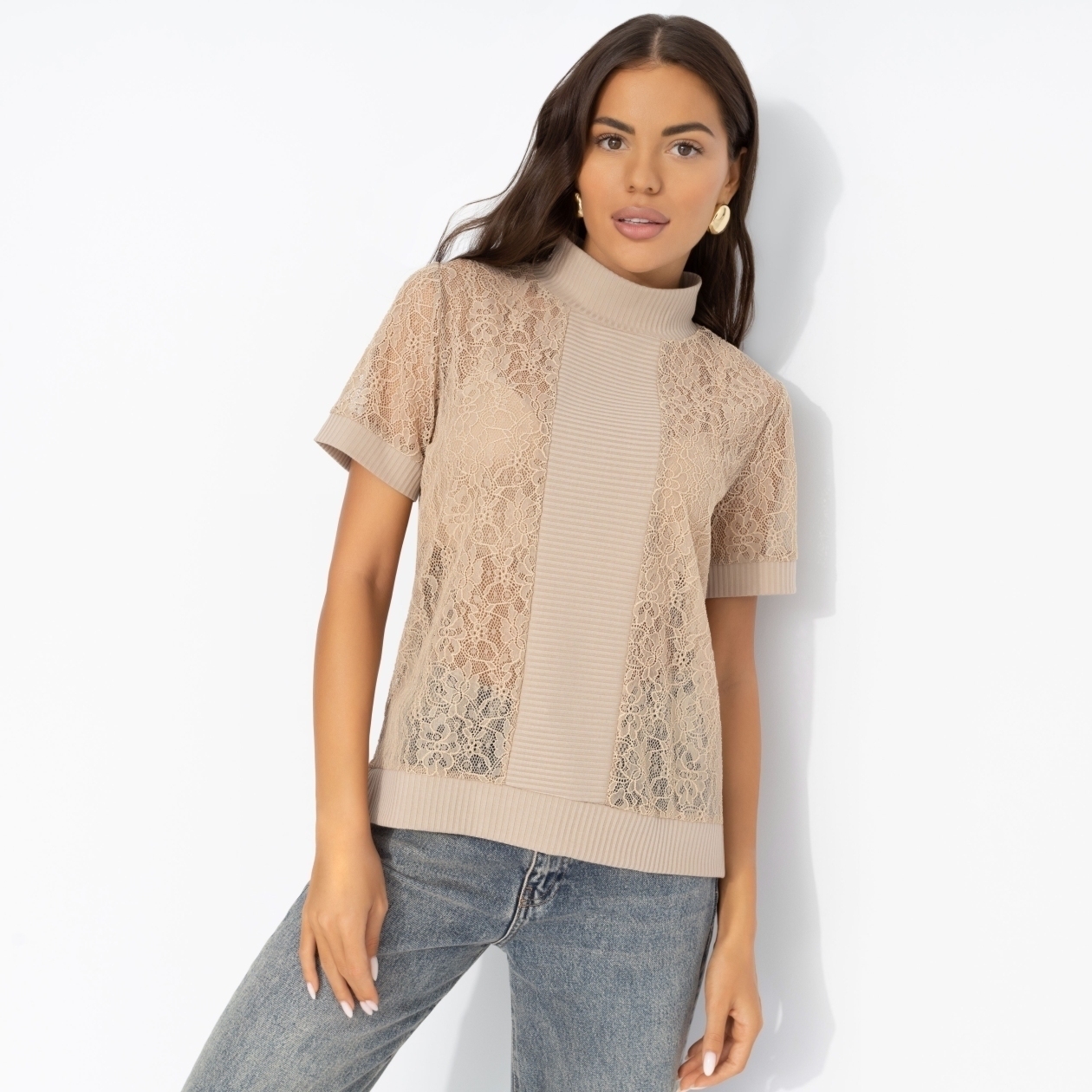 Футболка Фирменное приветствие (капучино). Состав: 65% п/э, 30% вискоза, 5% спандекс