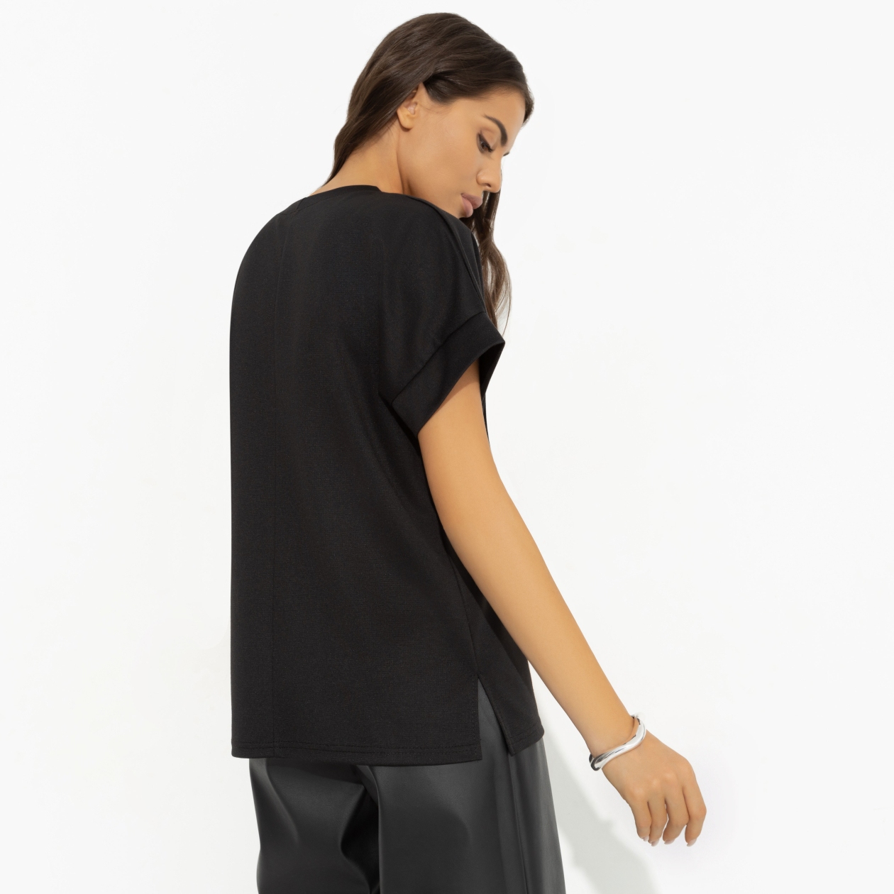 Футболка Ты в деле (black). Состав: 65% п/э, 30% вискоза, 5% стрейч