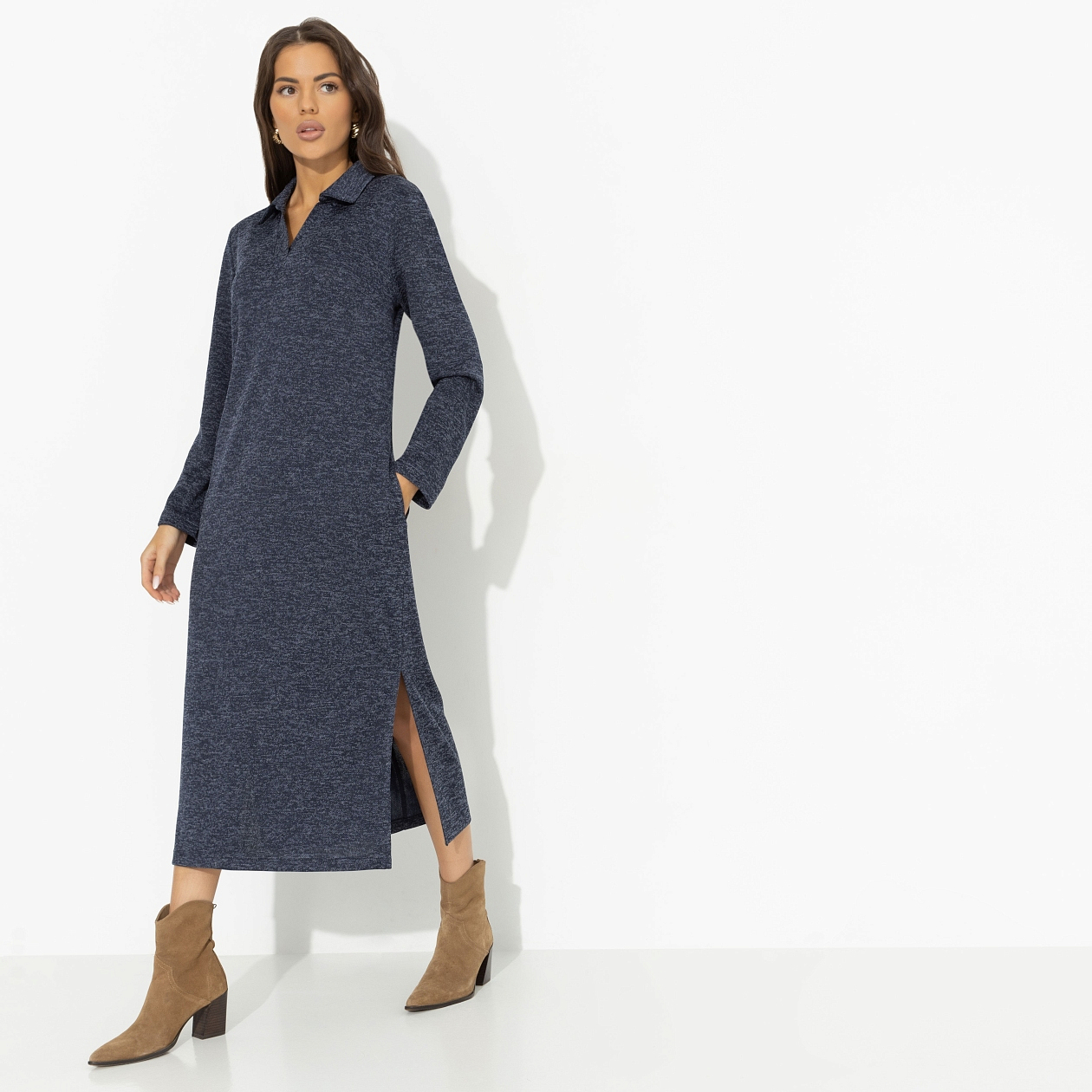 Платье Модное поколение (blue). Состав: 65% полиэстер, 30% вискоза, 5% эластан