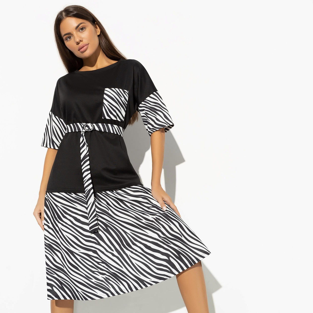 Комплект с юбкой Выбирай мечту (2 в 1, с поясом). Состав: 65% п/э, 30% вискоза, 5% эластан