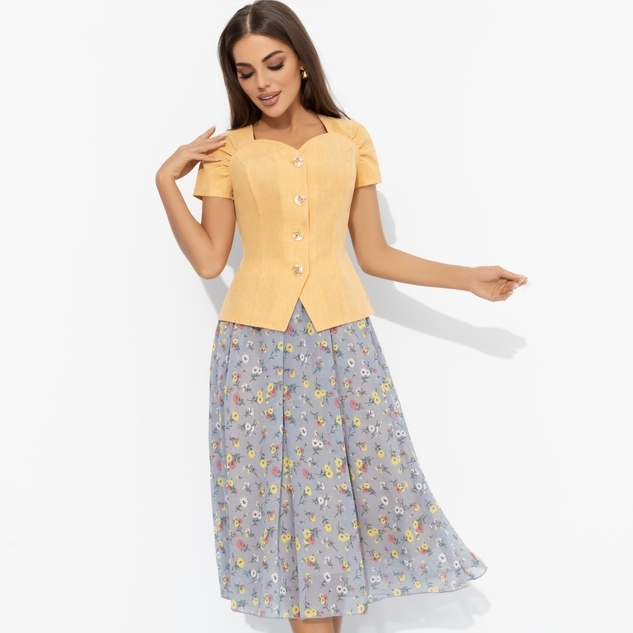 Костюм с юбкой Любовь вне правил (2 в 1, желтый) 