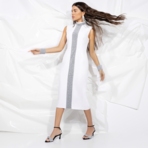 Платье-футляр Поцелуй удачи (white, с манжетами). Состав: 95% п/а, 5% эластан