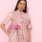 Платье Счастье свободы (peach, с поясом). Состав: 55% п/у волокно, 45% полиэстер