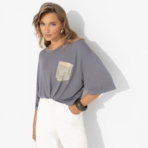 Футболка Красиво живу (серая). Состав: 90% вискоза, 10% эластан