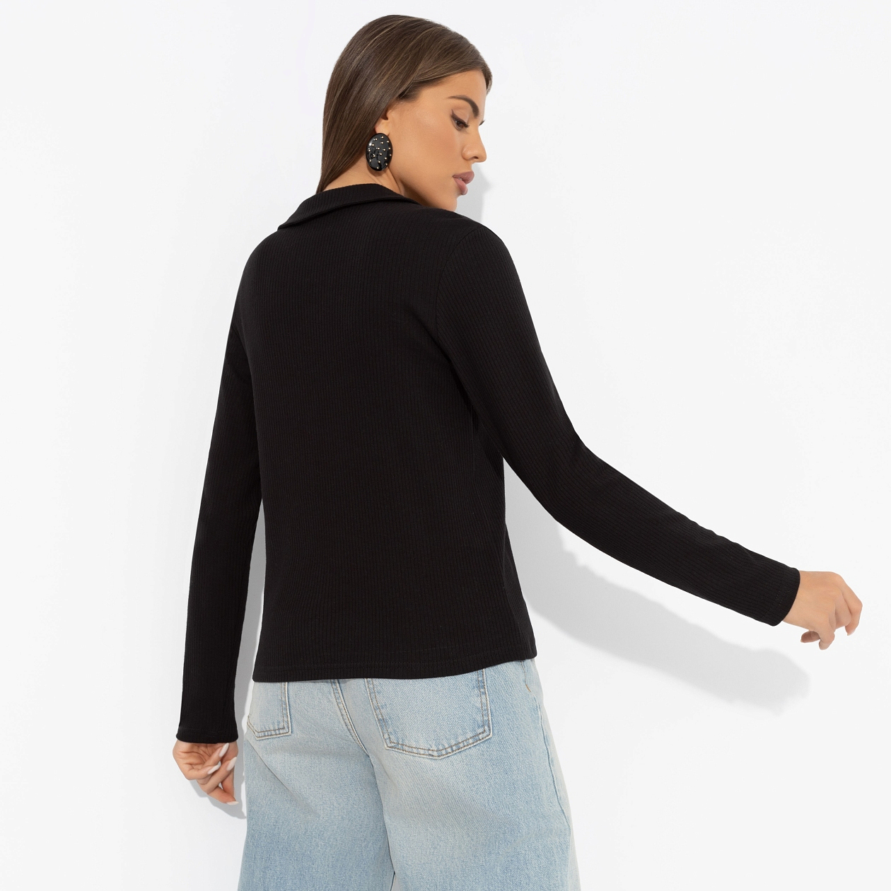 Поло Волна успеха (black). Состав: 97% хлопок, 3% лайкра