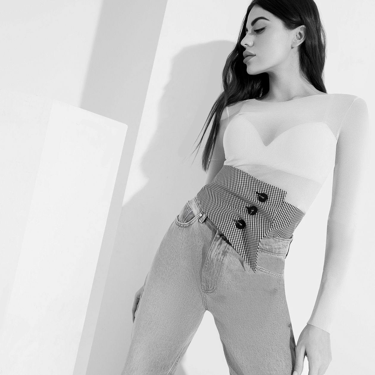 Фэшн-элемент (стайл). Состав: 65% п/э, 30% вискоза, 5% спандекс